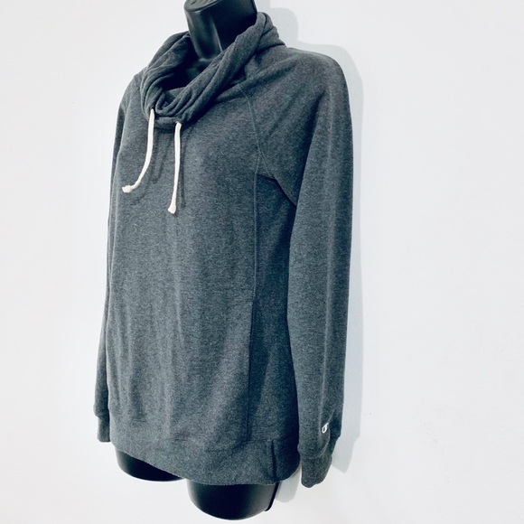 ✨Champion French Terry Funnel Cowl Neck Top Sweater✨ Size Small Granite Heather - Picture 3 of 7